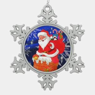 Ornement Flocon De Neige Père Noël