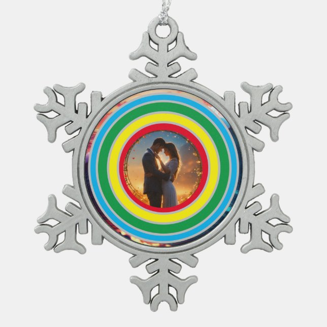 Ornement Flocon De Neige Personnalisé (Devant)