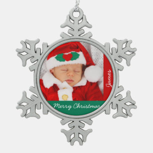 Ornement Flocon De Neige Pewter Christmas Ornaments With Baby