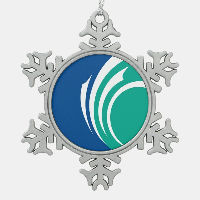 Ornement Flocon De Neige Pewter Snowflake Ornament with Ottawa Flag (Devant)