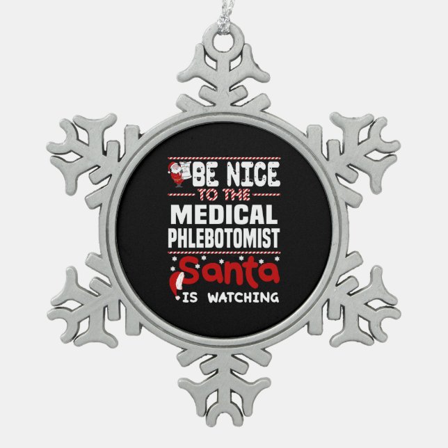 Ornement Flocon De Neige Phlebotomiste Médicale (Devant)
