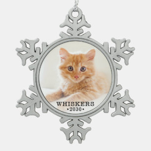 Ornement Flocon De Neige Photo Cute Cat