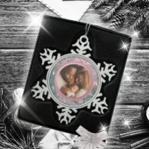 Photo de famille de Noël d'hiver rose
