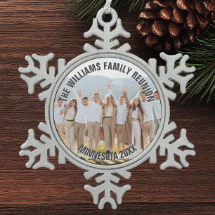 Ornement Flocon De Neige Photo de réunion de famille personnalisé 2025