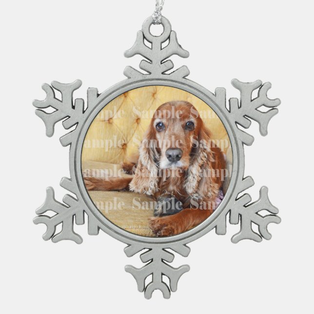 Ornement Flocon De Neige Photo du mémorial des animaux PERSONNALISER (Devant)