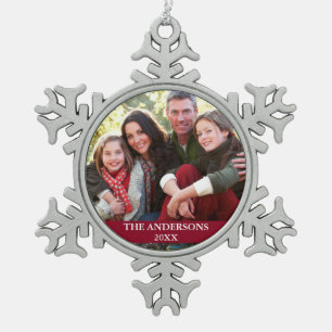 Ornement Flocon De Neige Photo famille Bourgogne