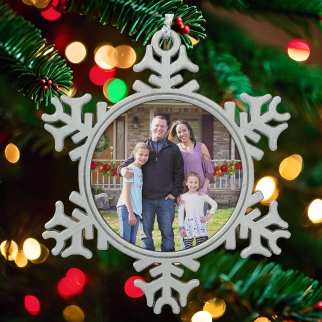 Ornement Flocon De Neige Photo Family Cadeau Cute (Créateur téléchargé)