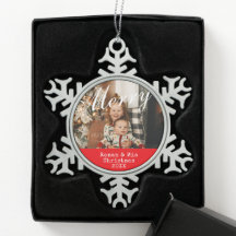 Photo personnalisable Flocon de neige Ornament enc