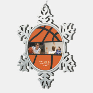 Ornement Flocon De Neige Photo personnalisée du basket-ball