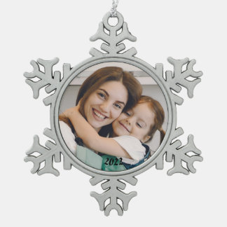 Ornement Flocon De Neige Photo Snowflake Pewer Noël Ornament
