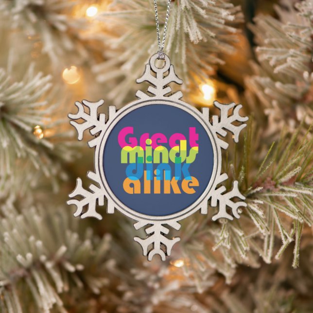 Ornement Flocon De Neige Pickleball Les grands esprits se ressemblent (Arbre)