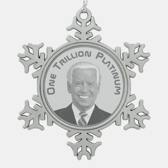 Ornement Flocon De Neige Pièce Platine à un milliard de dollars (Devant)