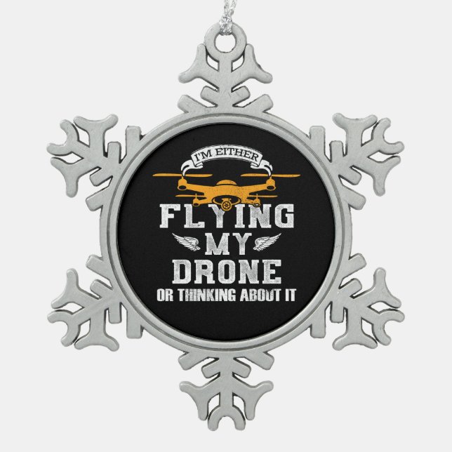 Ornement Flocon De Neige Pilote de drone multirotor Quadcopter (Devant)