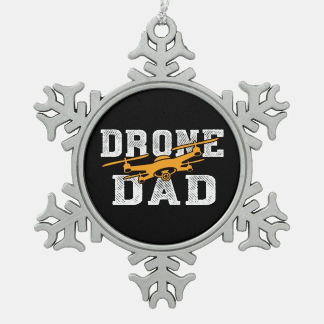 Ornement Flocon De Neige Pilote de drone papa quadricoteur multirotor (Devant)