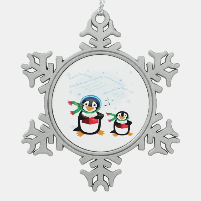 Ornement Flocon De Neige Pingouins de caronage (Devant)
