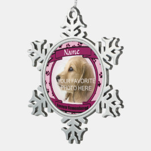 Ornement Flocon De Neige Pink Forever se souvient du Mémorial aux chiens ou