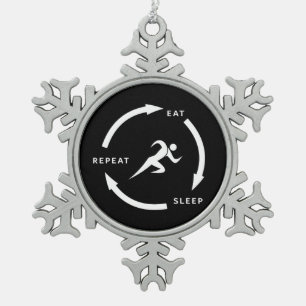 Ornement Flocon De Neige Piste Et Champ Mangez Le Sommeil Répétez Le Ventil