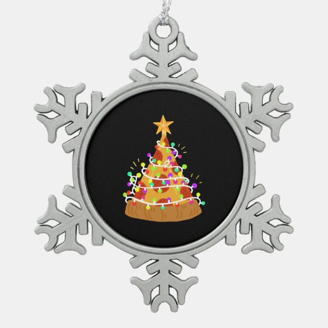 Ornement Flocon De Neige Pizza de Noël (Devant)