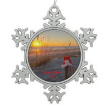 Plage de Noël personnalisée Santa hat Ornament