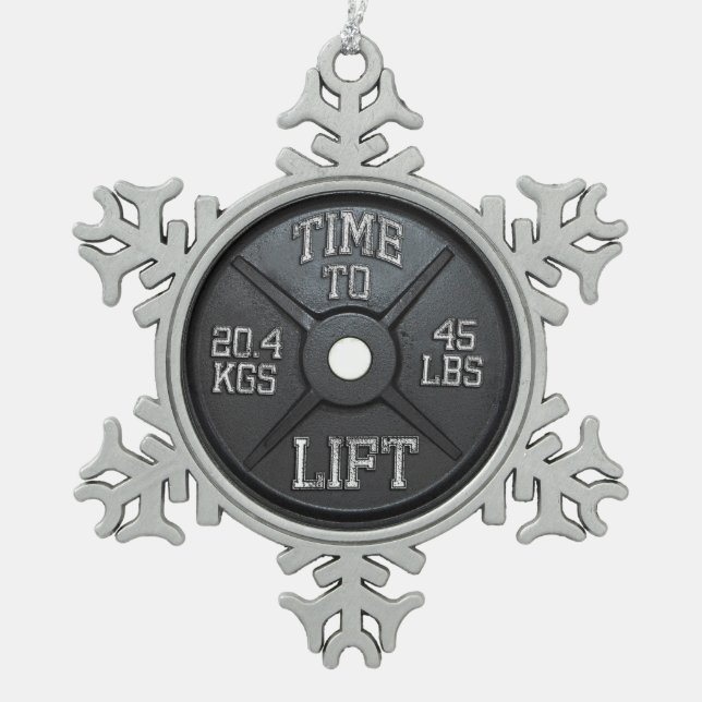 Ornement Flocon De Neige Plaque Barbell - Temps De Levage (Devant)