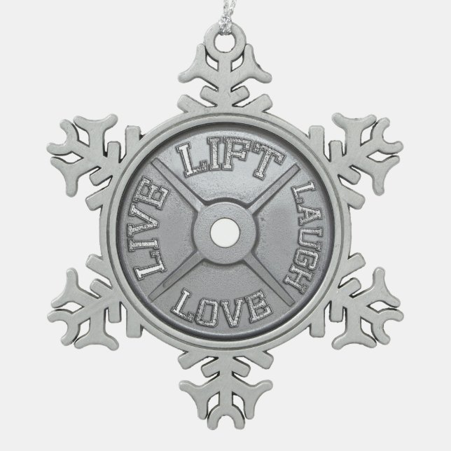 Ornement Flocon De Neige Plat d'haltère (Devant)