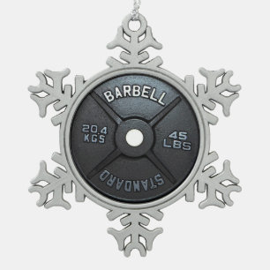 Ornement Flocon De Neige Plat d'haltère