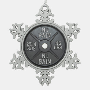 Ornement Flocon De Neige Plat d'haltère - aucune douleur aucun gain
