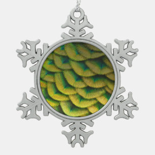 Ornement Flocon De Neige Plumes de paon II Nature colorée
