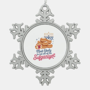 Ornement Flocon De Neige Plus susceptible de manger tous les Sufganiyot Han