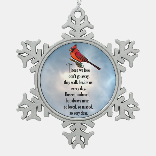 Ornement Flocon De Neige Poème "ainsi aimé" de cardinal (Devant)