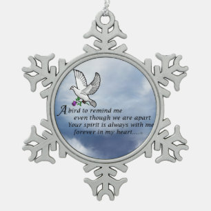 Ornement Flocon De Neige Poème de mémorial d'oiseau