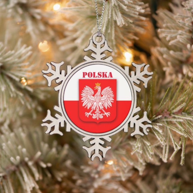 Ornement Flocon De Neige Pologne Drapeau Emblème Patrimoine Patriotique Pol (Arbre)