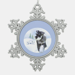 Ornement Flocon De Neige Porte - clé standard Schnauzer Noel