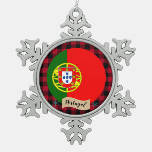 Ornement Flocon De Neige Portugal patriotique, plaid de buffle, drapeau por