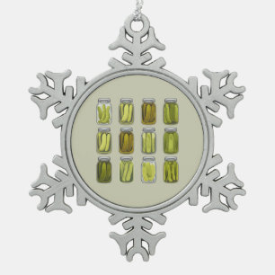 Ornement Flocon De Neige Pot de pickles en conserve vintage pour amateur de