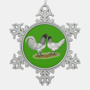 Ornement Flocon De Neige Poulets à la barbe de hibou néerlandais