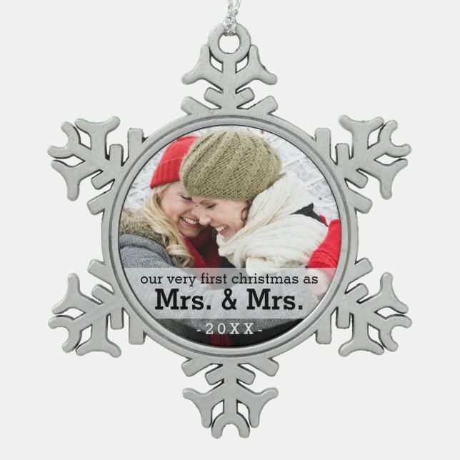 Ornement Flocon De Neige Premier Noël comme Mme et Mme Keepsake Ornament (Devant)
