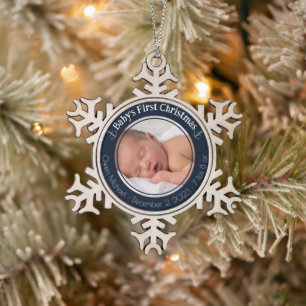 Ornement Flocon De Neige Premier Noël de bébé personnalisé