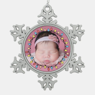 Ornement Flocon De Neige Premier Noël du bébé mignon