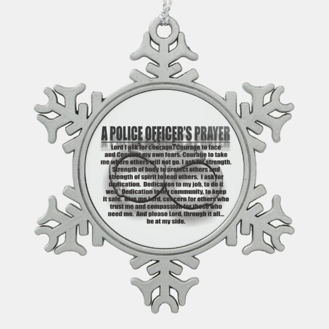 Ornement Flocon De Neige Prière du policier (Devant)
