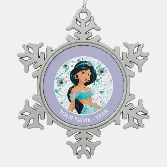 Ornement Flocon De Neige Princesse Jasmine| Jasmine Ajouter votre nom (Devant)