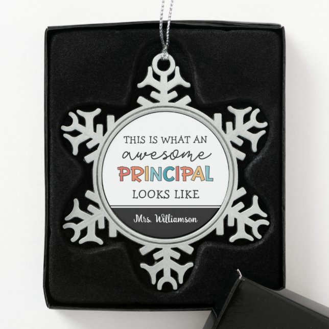 Ornement Flocon De Neige Principal principal personnalisé Funny Principal (Boîte)