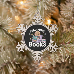 Ornement Flocon De Neige Professeur de Noël Lire plus de livres drôle