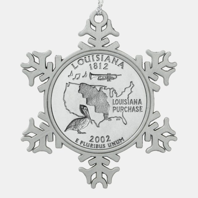 Ornement Flocon De Neige Quartier d'État de la Louisiane (Devant)
