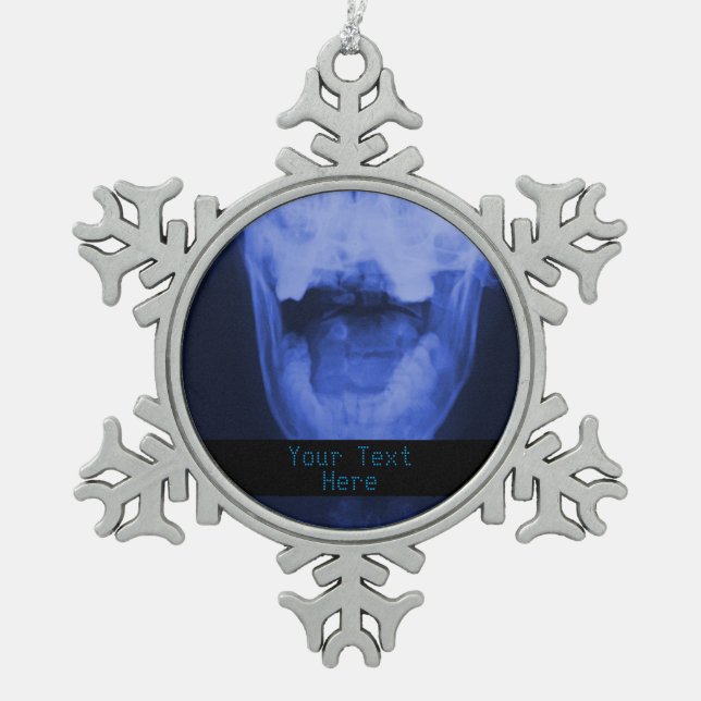 Ornement Flocon De Neige Rayé X 3 - Bleu électromagnétique (Devant)