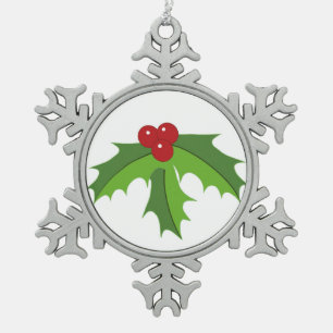 Ornement Flocon De Neige Red Berry Holly