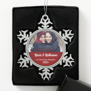 Ornement Flocon De Neige Red Damask Mrs & Mrs Lesbian 1er