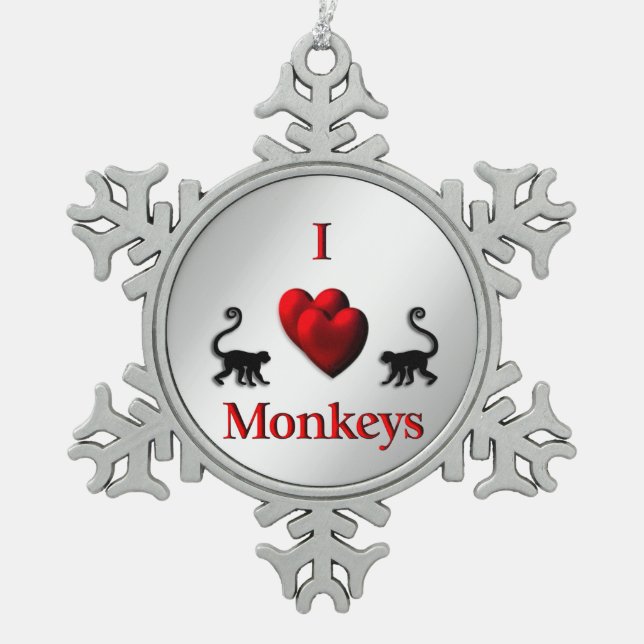 Ornement Flocon De Neige Red Heart Monkeys (Devant)