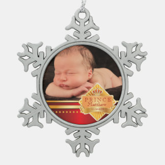 Ornement Flocon De Neige Red Prince Baby Boy Photo Noël