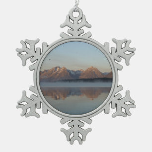 Ornement Flocon De Neige Reflet du barrage du lac Jackson dans le parc nati